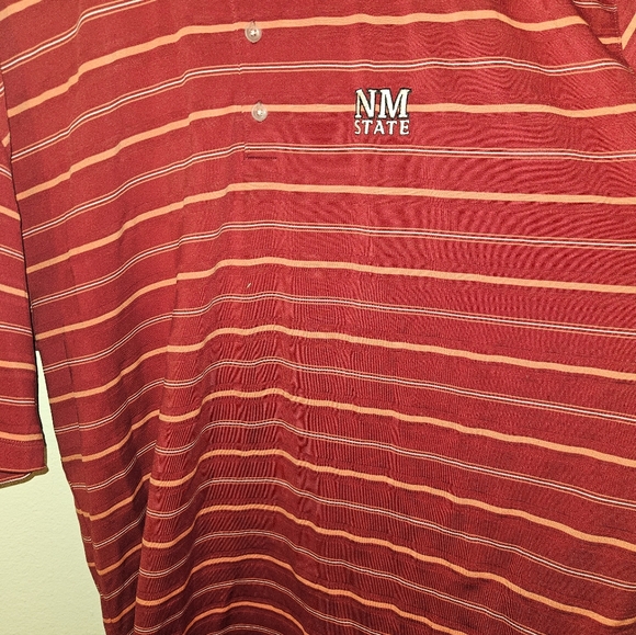 Nike Golf Mens Red Striped Polo Shirt Size Xl - Picture 4 of 12